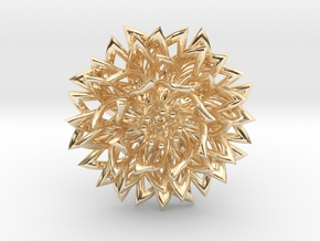  Ring The Chrysanthemum / size 9 1/2 US ( 19,4 mm) in 14k Gold Plated Brass
