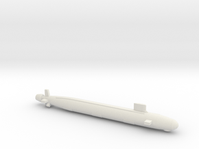 Virginia SSN, Full Hull, with sonar bumps, 1/1800 in White Natural Versatile Plastic