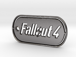 Fallout 4 Dog Tag in Polished Nickel Steel