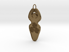 Spiral of Life Goddess Symbol Pendant in Polished Bronze