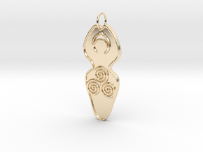 Spiral of Life Goddess Symbol Pendant in 14k Gold Plated Brass