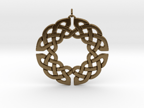 Circular Celtic Knot Pendant in Polished Bronze