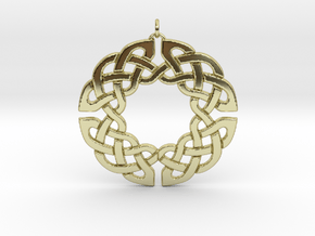 Circular Celtic Knot Pendant in 18k Gold Plated Brass