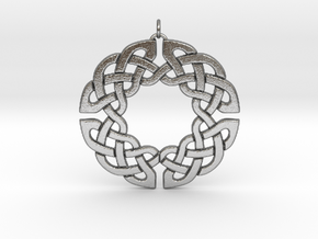 Circular Celtic Knot Pendant in Natural Silver