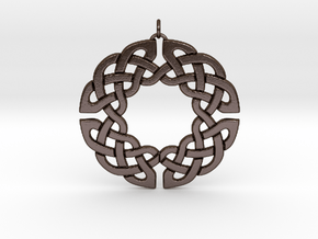 Circular Celtic Knot Pendant in Polished Bronze Steel