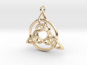 Circled Trinity Pendant in 14k Gold Plated Brass