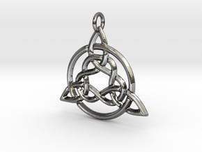 Circled Trinity Pendant in Fine Detail Polished Silver