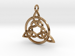 Circled Trinity Pendant in Polished Brass