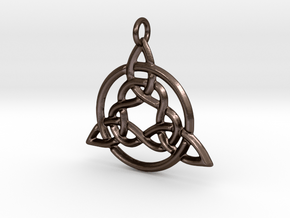 Circled Trinity Pendant in Polished Bronze Steel