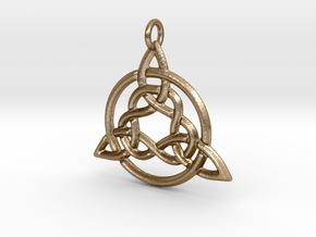 Circled Trinity Pendant in Polished Gold Steel