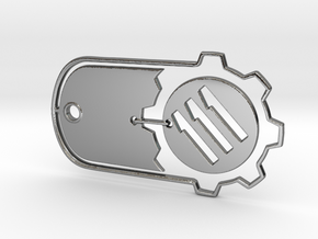Fallout 4 Vault 111 Dog Tag in Fine Detail Polished Silver