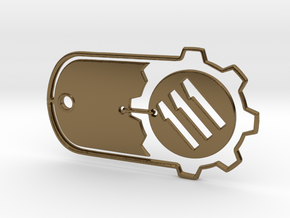 Fallout 4 Vault 111 Dog Tag in Polished Bronze