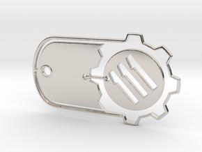 Fallout 4 Vault 111 Dog Tag in Rhodium Plated Brass
