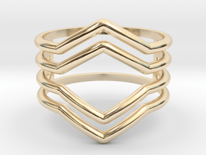 4V ring size K, 50 (small) in 14K Yellow Gold