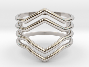 4V ring size K, 50 (small) in Rhodium Plated Brass