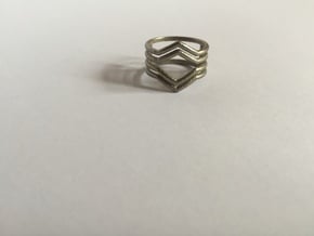 4V ring size K, 50 (small) in Polished Nickel Steel