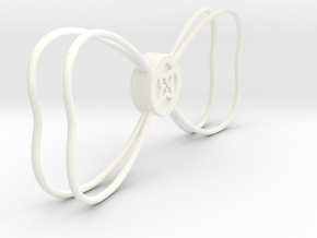TU Bow Tie Outline in White Processed Versatile Plastic