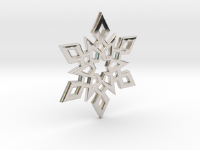 Snowflake Charm 2 in Rhodium Plated Brass