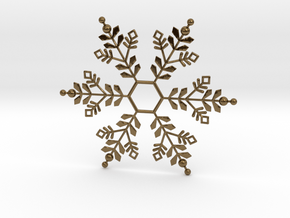 Snowflake Pendant 1 in Polished Bronze