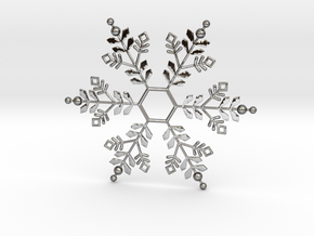 Snowflake Pendant 1 in Fine Detail Polished Silver