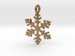 Snowflake Charm 1 in Natural Brass