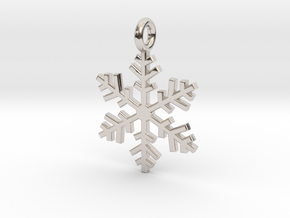 Snowflake Charm 1 in Rhodium Plated Brass