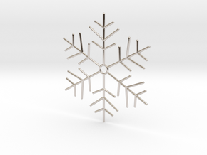 Snowflake Pendant 4 in Rhodium Plated Brass