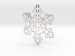Snowflake Pendant 3 in Rhodium Plated Brass
