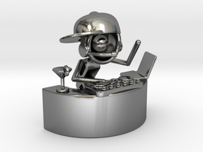 Lala as DJ , "Somebody dance with me" - DeskToys in Fine Detail Polished Silver