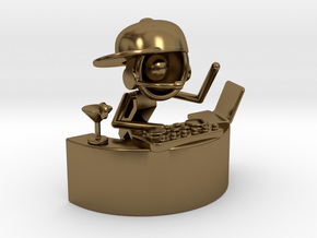 Lala as DJ , "Somebody dance with me" - DeskToys in Polished Bronze