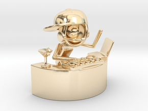 Lala as DJ , "Somebody dance with me" - DeskToys in 14k Gold Plated Brass