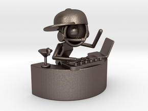 Lala as DJ , "Somebody dance with me" - DeskToys in Polished Bronzed Silver Steel