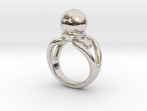 Black Pearl Ring 14- Italian Size 14 in Platinum