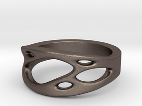 Frohr Design Ring Cell Cylcle in Polished Bronzed Silver Steel