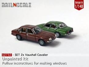 SET 2x Vauxhall Cavalier (British N 1:148) in Tan Fine Detail Plastic