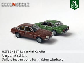 SET 2x Vauxhall Cavalier (N 1:160) in Smooth Fine Detail Plastic
