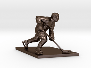 Hockey Player in Polished Bronze Steel