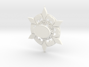 Fleur De Lis Snowflake Ornament in White Processed Versatile Plastic