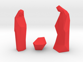 Contemporary Christmas statues in Red Processed Versatile Plastic