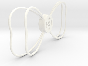 Tu Bow Tie Outline Version 2 in White Processed Versatile Plastic