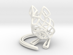 Mouse Wireframe keychain in White Processed Versatile Plastic