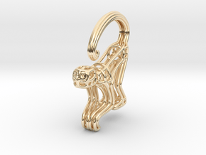 Spider Monkey Wireframe Keychain in 14k Gold Plated Brass