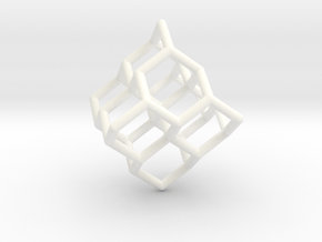 'Diamond' Earring -1mm diameter stuts in White Processed Versatile Plastic