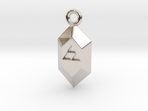 Triforce Rupee Charm in Rhodium Plated Brass