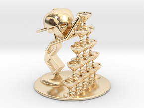 LaLa "Playing with wine glass" - DeskToys in 14k Gold Plated Brass