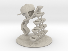 LaLa "Playing with wine glass" - DeskToys in Natural Sandstone