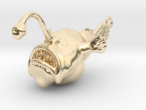 Angler fish Pendant in 14k Gold Plated Brass