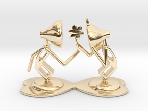 Lala "Giving Flower to Lele" - DeskToys in 14K Yellow Gold