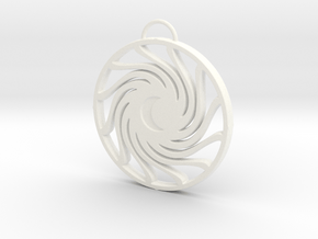 Stylized Sun with Crescent Moon in White Processed Versatile Plastic