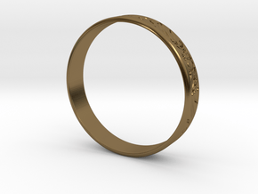 Ring Ornament love you in Polished Bronze